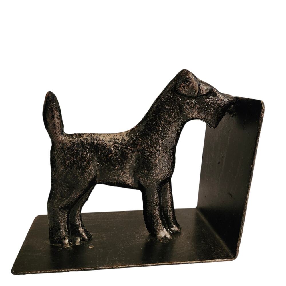 Vtg 1920's Cast Iron Airedale Terrier Dog Bookends Art Deco Style - Picture 3 of 13